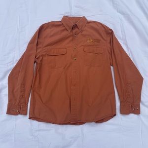 Y2K Vintage Basspro orange button up shirt